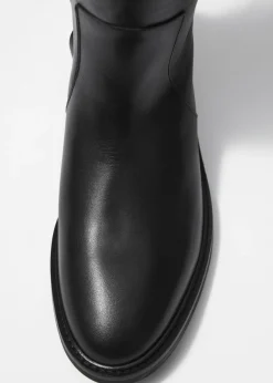 New & Other Stories Bottes De Style équitation En Cuir Noir