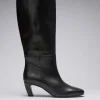 Fashion & Other Stories Bottes Hauteur Genou En Cuir Avec Boucle Noir