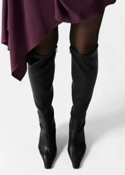 Clearance & Other Stories Bottes Hauteur Genou En Cuir Extensible Noir