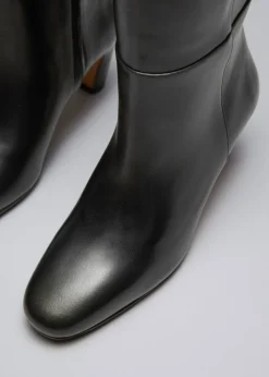 Fashion & Other Stories Bottes Hauteur Genou En Cuir Avec Boucle Noir