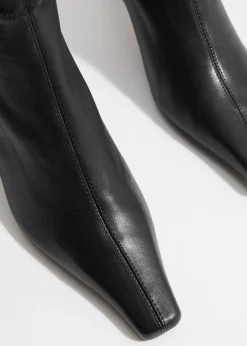 Clearance & Other Stories Bottes Hauteur Genou En Cuir Extensible Noir