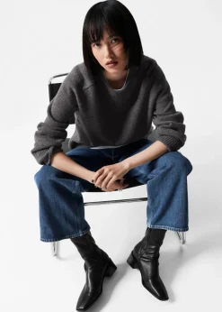 Online & Other Stories Bottines-chaussettes En Cuir
