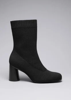 Shop & Other Stories Bottines-chaussettes En Maille Noir/Scintillant