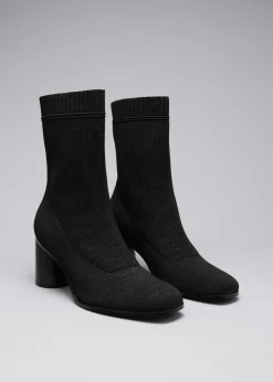 Shop & Other Stories Bottines-chaussettes En Maille Noir/Scintillant