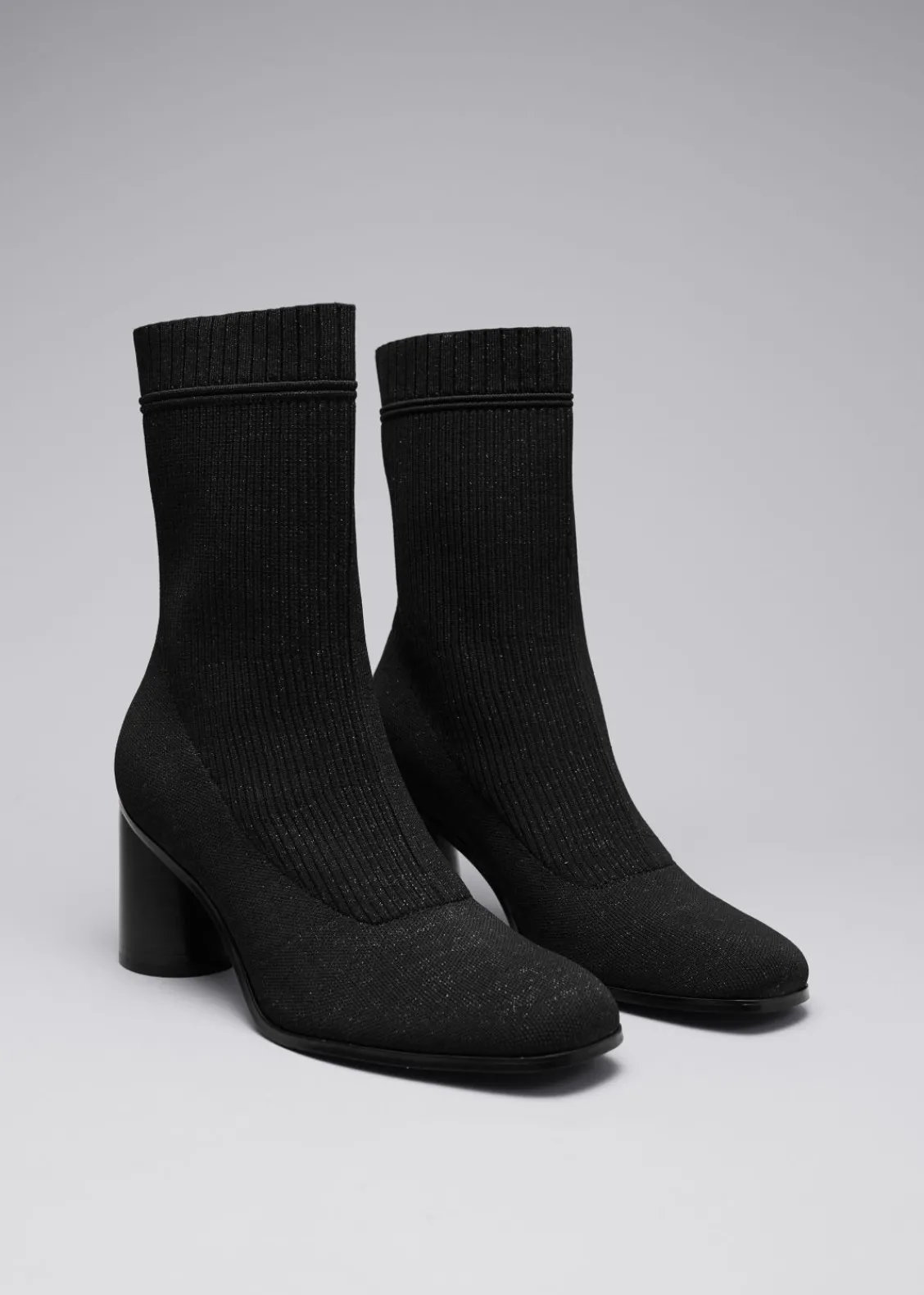 Shop & Other Stories Bottines-chaussettes En Maille Noir/Scintillant