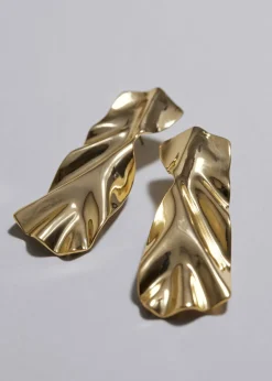 Fashion & Other Stories Boucles D’oreilles à L’effet Drapé Sculptural Doré