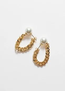 Cheap & Other Stories Boucles D’oreilles Effet Drapé à Perles Doré