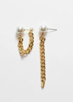 Cheap & Other Stories Boucles D’oreilles Effet Drapé à Perles Doré