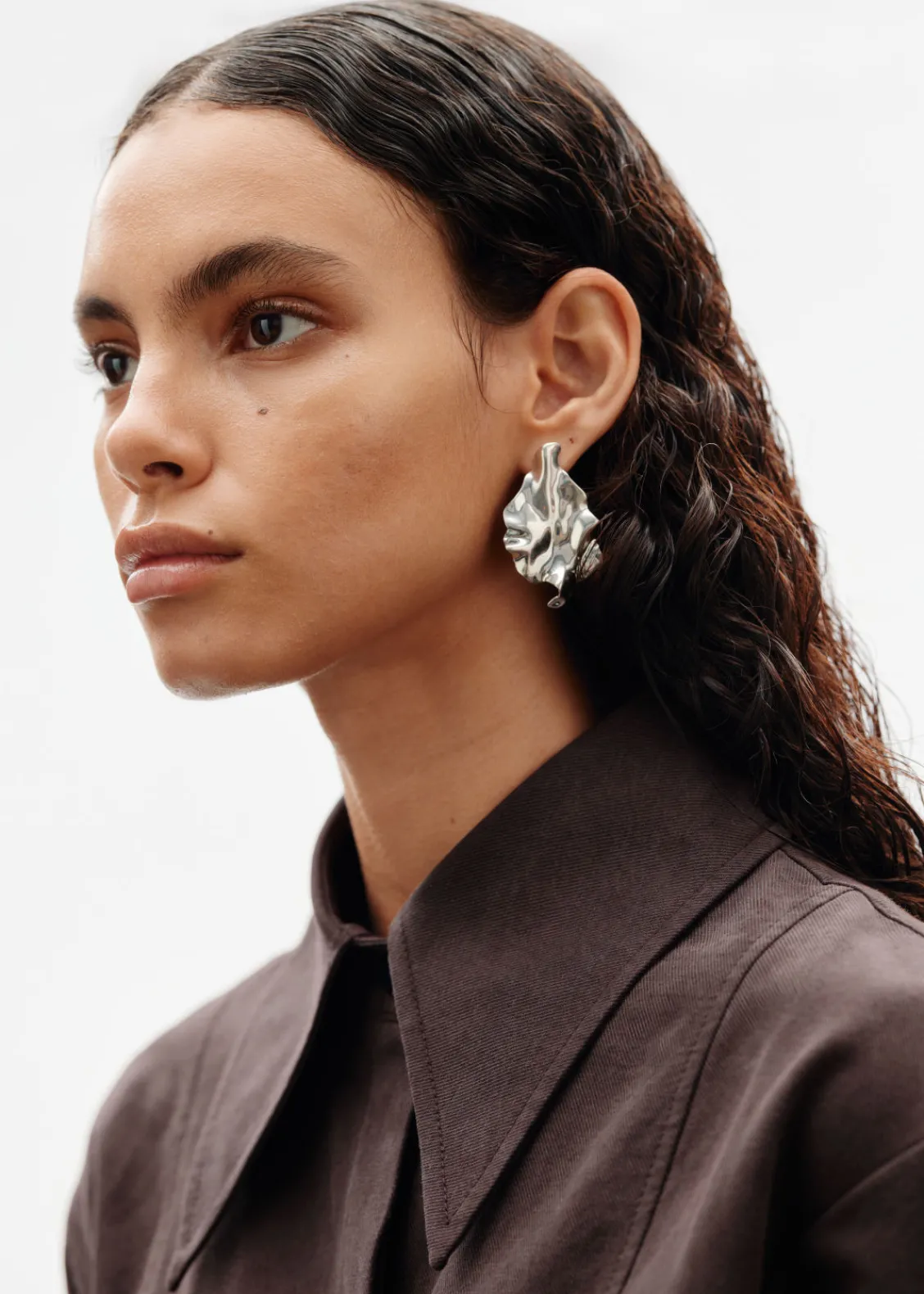 Store & Other Stories Boucles D’oreilles En Argent De Forme Organique Argenté