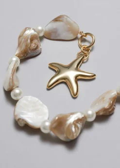 Cheap & Other Stories Bracelet à Coquillages Et Pendentif étoile De Mer Ivoire