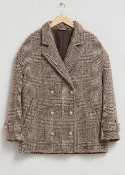 Clearance & Other Stories Caban Oversize Court Tweed beige