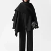 Flash Sale & Other Stories Cape Asymétrique En Laine Mélangée Noir