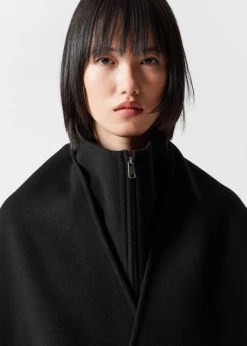 Flash Sale & Other Stories Cape Asymétrique En Laine Mélangée Noir