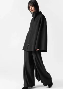 Flash Sale & Other Stories Cape Asymétrique En Laine Mélangée Noir