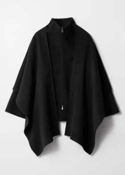 Flash Sale & Other Stories Cape Asymétrique En Laine Mélangée Noir