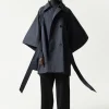 Online & Other Stories Cape Trench-coat Oversize Bleu marine
