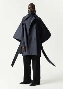 Online & Other Stories Cape Trench-coat Oversize Bleu marine