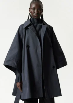 Online & Other Stories Cape Trench-coat Oversize Bleu marine