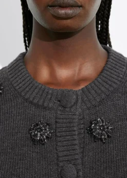 Store & Other Stories Cardigan à Perles En Laine Mérinos Gris
