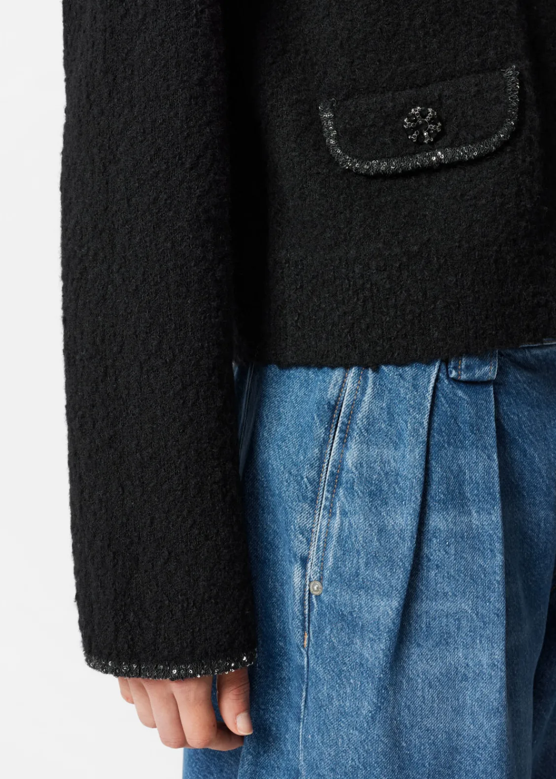 Sale & Other Stories Cardigan Aux Finitions Pailletées Noir