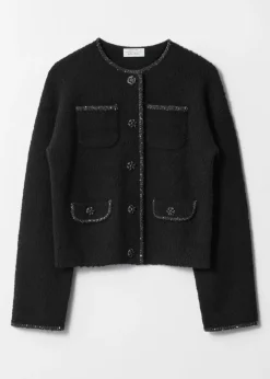 Sale & Other Stories Cardigan Aux Finitions Pailletées Noir