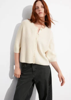 Flash Sale & Other Stories Cardigan En Laine Mérinos à Maille Côtelée
