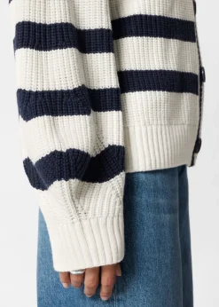 Online & Other Stories Cardigan En Maille Rayée Bleu marine/Blanc