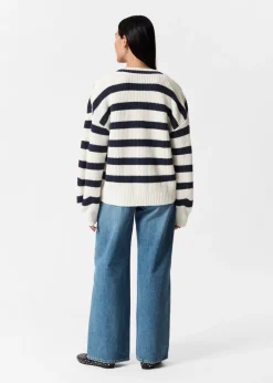 Online & Other Stories Cardigan En Maille Rayée Bleu marine/Blanc