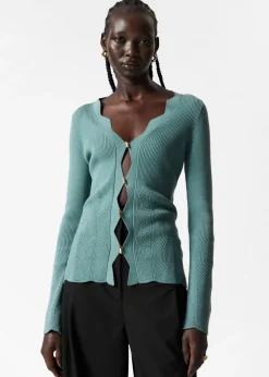 Best Sale & Other Stories Cardigan Festonné En Laine Mérinos