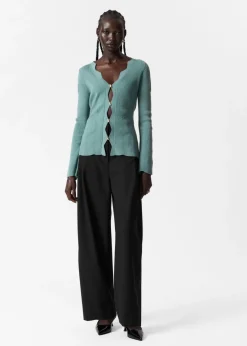 Best Sale & Other Stories Cardigan Festonné En Laine Mérinos