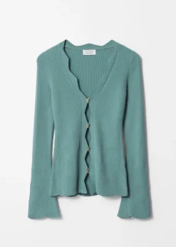 Best Sale & Other Stories Cardigan Festonné En Laine Mérinos