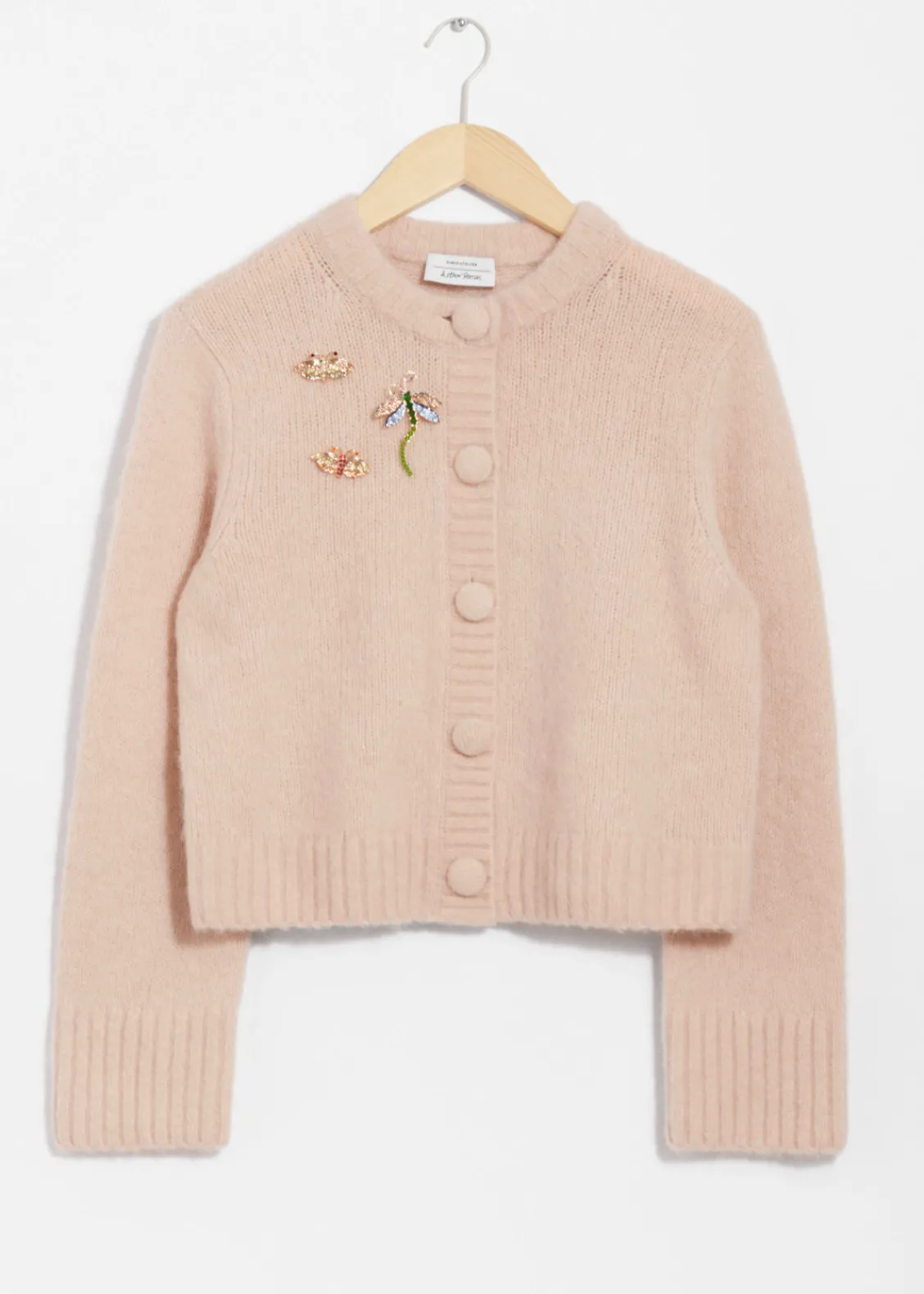 Cheap & Other Stories Cardigan Orné De Broches Beige