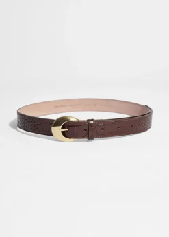 Online & Other Stories Ceinture Classique En Cuir Croco