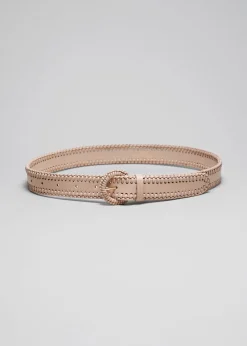 Cheap & Other Stories Ceinture En Cuir Tressé Beige
