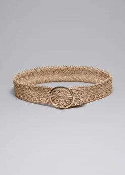 Best Sale & Other Stories Ceinture En Paille Au Crochet Beige