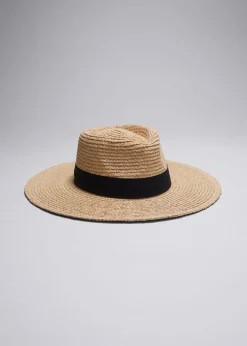 Fashion & Other Stories Chapeau De Paille Bordé De Gros-grain