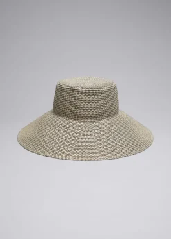 Discount & Other Stories Chapeau En Paille Tressée Noir/Écru
