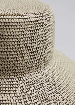 Discount & Other Stories Chapeau En Paille Tressée Noir/Écru