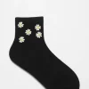 Online & Other Stories Chaussettes à Broderie Florale Noir