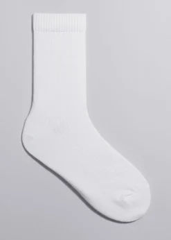 Best & Other Stories Chaussettes Côtelées En Coton Blanc