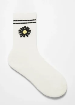 Cheap & Other Stories Chaussettes En Coton Mélangé à Motif Intarsia Blanc