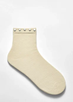 Hot & Other Stories Chaussettes Ornées De Clous Couleur crème