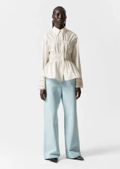 Clearance & Other Stories Chemise à Smocks Blanc