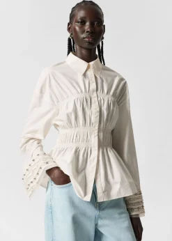 Clearance & Other Stories Chemise à Smocks Blanc