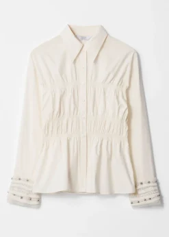 Clearance & Other Stories Chemise à Smocks Blanc