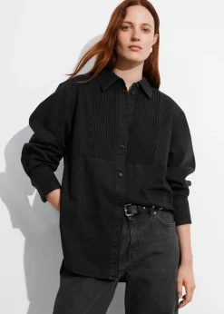 Sale & Other Stories Chemise En Jean Plissée Noir