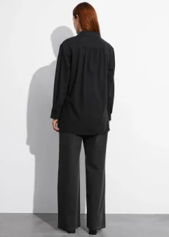 Sale & Other Stories Chemise En Jean Plissée Noir