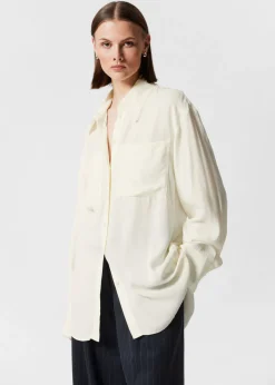 Cheap & Other Stories Chemise Frangée à Poches Plaquées Blanc