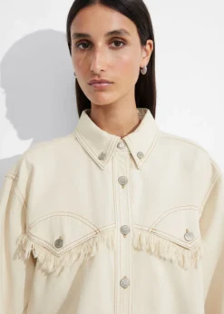 Best Sale & Other Stories Chemise Oversize En Denim à Franges Couleur crème