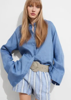 Clearance & Other Stories Chemise Oversize En Lin Bleu